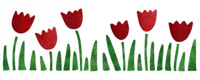 Dekor-Schablone Tulpenwiese