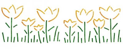Dekor-Schablone Blumenwiese 1