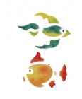 Wandschablone Fische