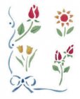 Wandschablone Blumen mit Schleife