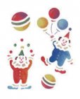 Wandschablone Clowns