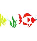Wandschablone Fische